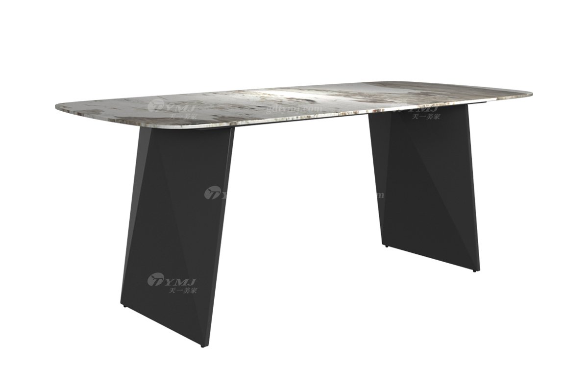 極簡風(fēng)格家具品牌高端別墅會所簡約巖板長餐桌